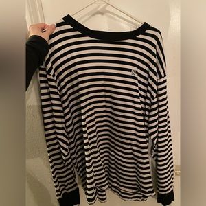 Black and white stripe obey long sleeve